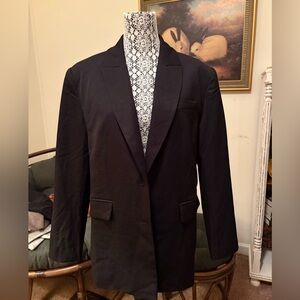 NWT Something Navy Melange Oversized Blazer | Black Size Medium